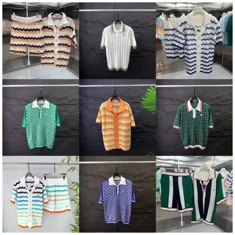 Colorful Men's Polo Shirts with Matching Shorts Set