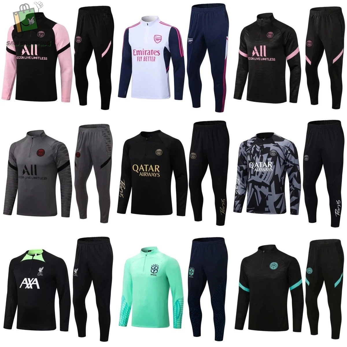 Official Football Training Kits for Men - Paris Saint-Germain, Arsenal, Liverpool, Inter Milan