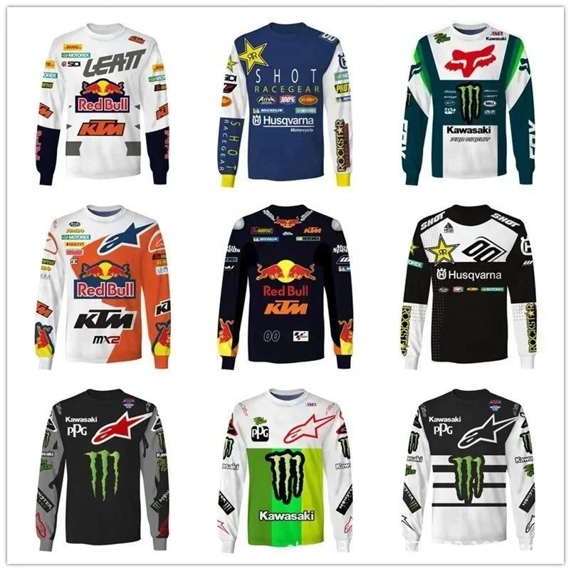 Motocross Racing Jersey Men's MX Gear Red Bull KTM Husqvarna Kawasaki