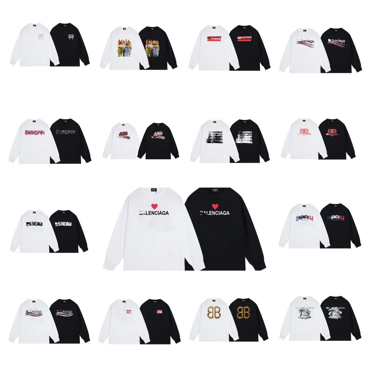 Balenciaga Long Sleeve T-Shirts for Men and Women