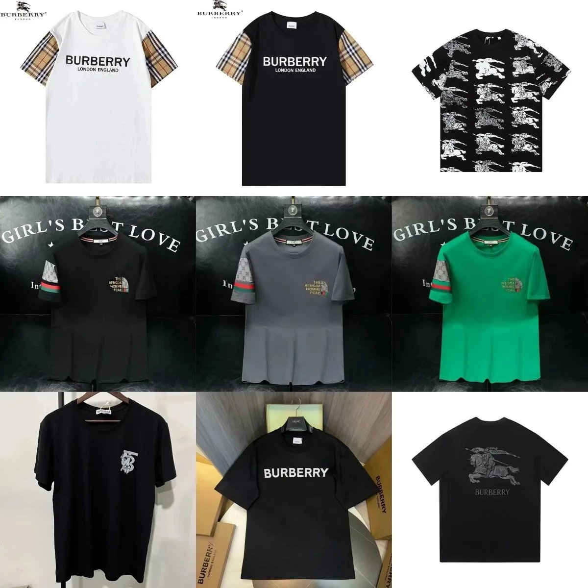 Burberry T-Shirts for Men and Women - Classic Logo and Check Design