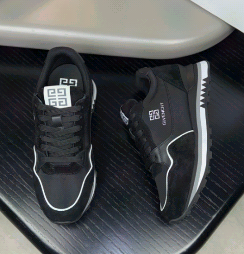 Givenchy Black Sneakers with White Logo and Trim